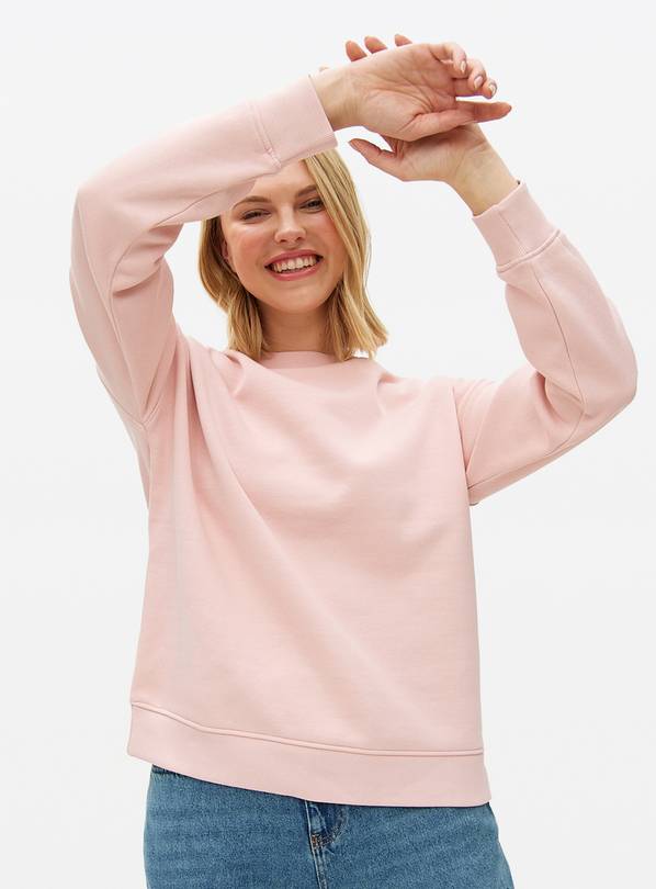 Pale Pink Relaxed Crew Neck Sweatshirt L